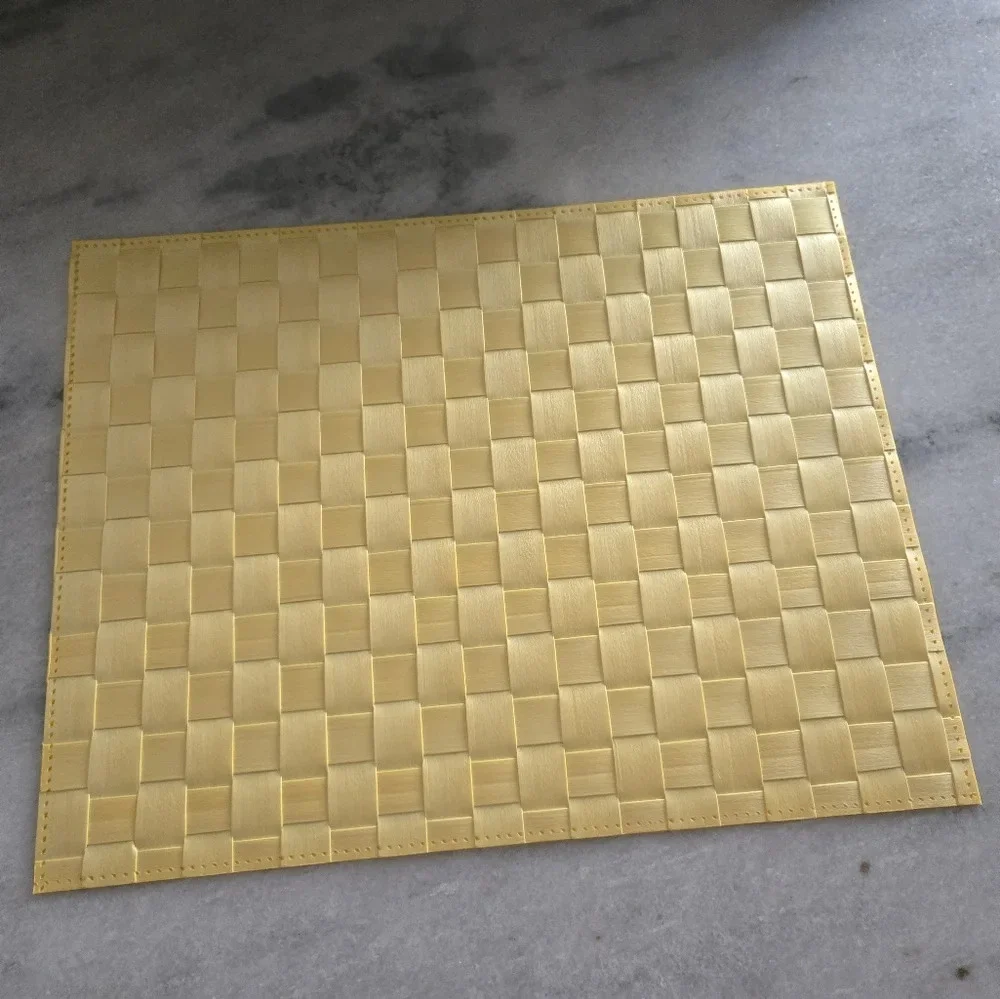Woven Yellow Placemats Set – Textured Basket Weave Table Mats